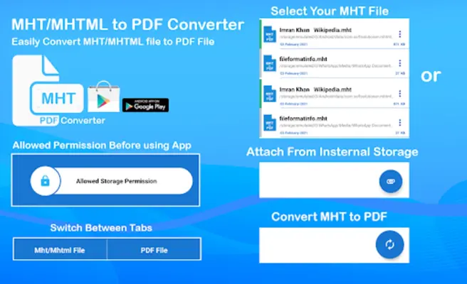 Mht /Mhtml to Pdf Converter android App screenshot 3